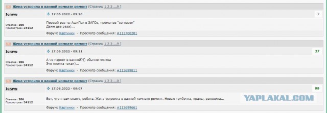 Жена устроила в ванной комнате ремонт