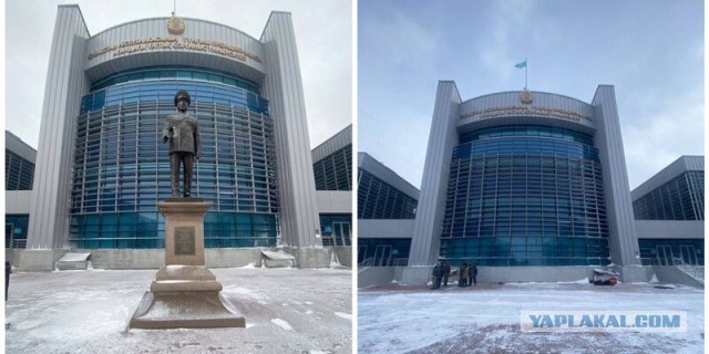 В Астане демонтировали памятник Назарбаеву