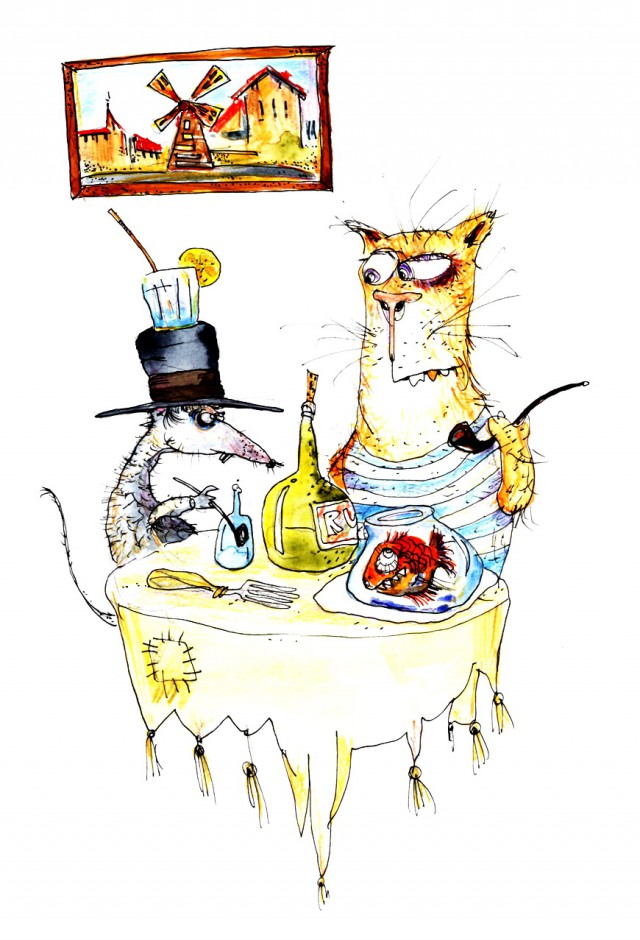 Рисованные киски