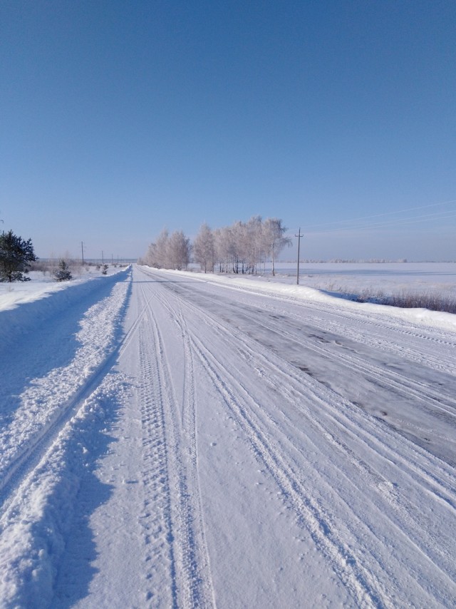 Снег и мороз в деревне