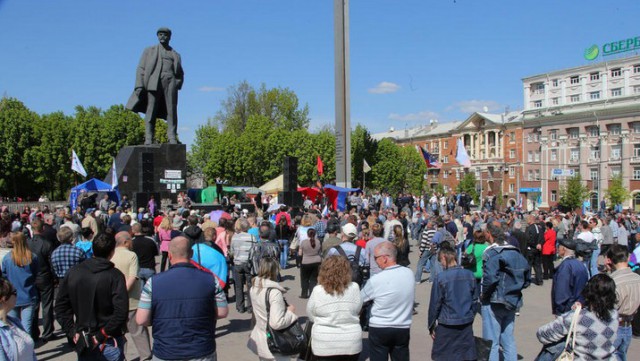 В Донецке демонстрация переросла в акцию протеста