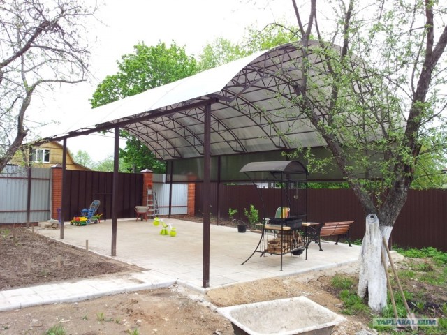 Как собираются навесы под машины