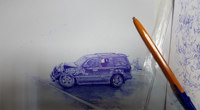 Рисунок шариковой ручкой