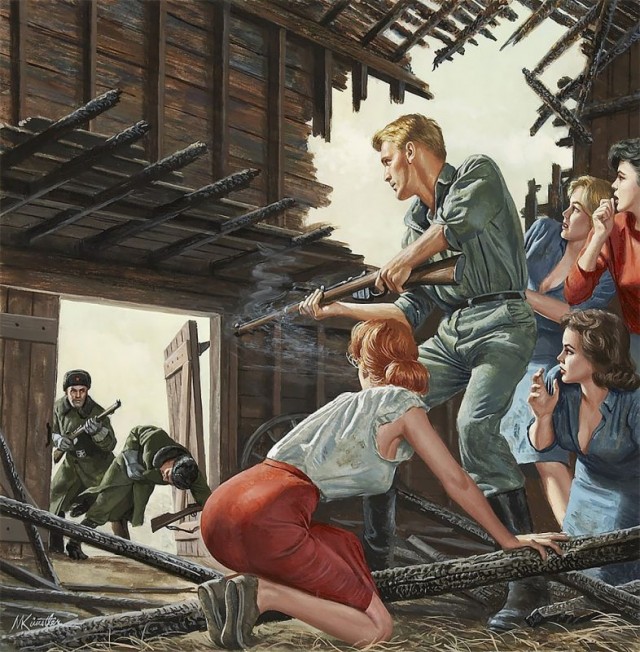 Гремучая смесь: шпионы, красотки, нацисты и герои на потрясающих иллюстрациях Морта Кунстлера