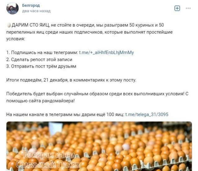 В Белгороде ограничили продажу яиц на ярмарках двумя десятками в одни руки