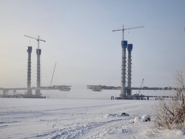 Строительства мостов через Шексну в Череповце и через Обь в Новосибирске