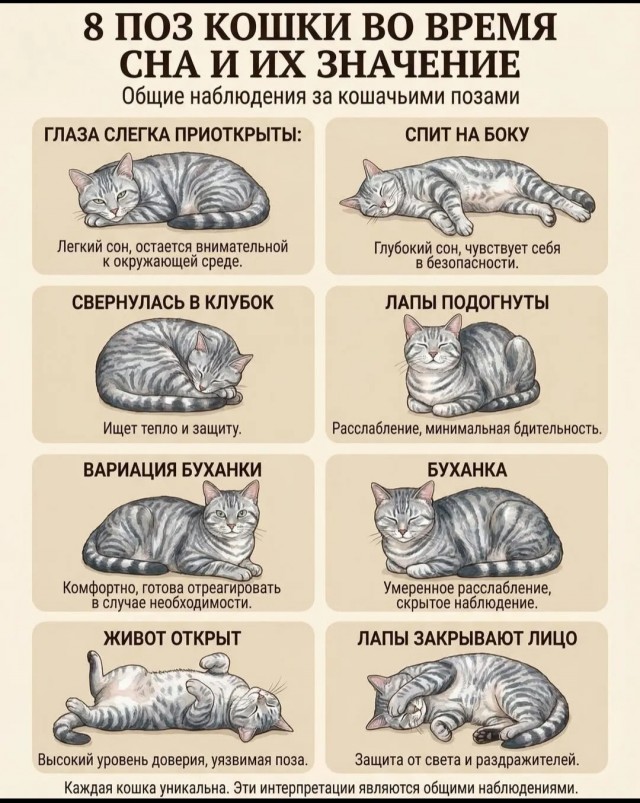 А как спит ваша котейка