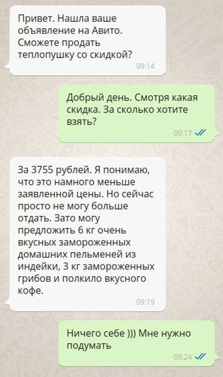 Девушка захотела скидку на тепловую пушку, но всё пошло не по плану