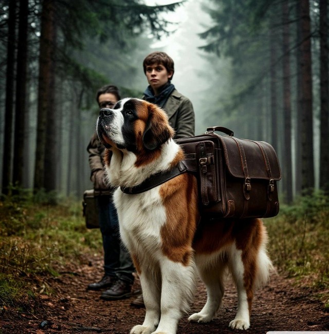 Сенбернар - лучший друг грибника.