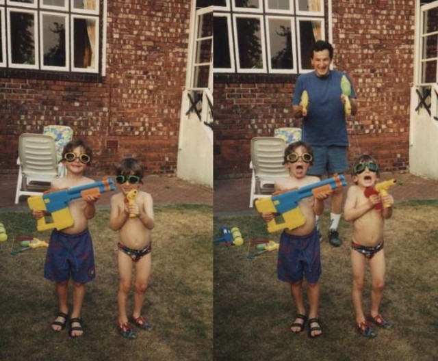 Папа пошутил для хорошего кадра