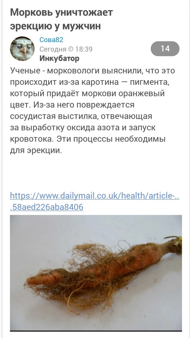 Морковь является самым полезным овощем для мужского здоровья