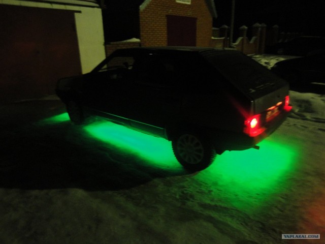Подсветка днища ВАЗ 2109 светодиодной лентой RGB