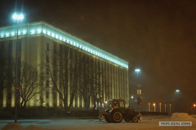 Первая снежная ночь в Минске