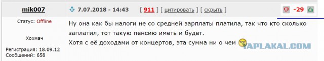 Алена Свиридова раскрыла размеры своей «нищенской» пенсии