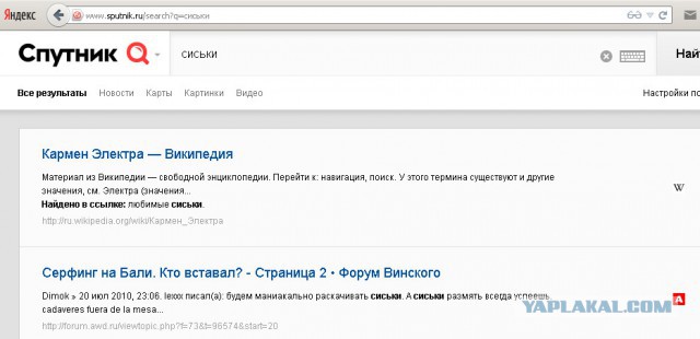 Поисковик Спутник запущен.