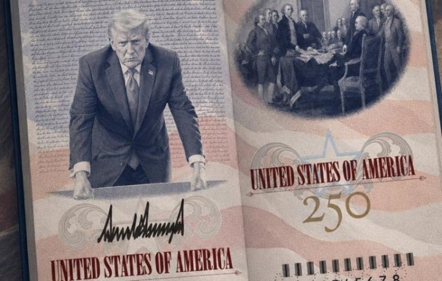 Я - памятник Себе! В США начали выдавать паспорта с портретом Трампа.