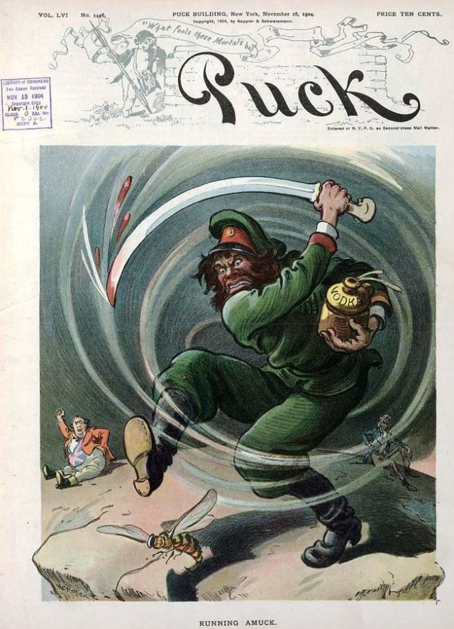 Карикатура, из американского журнала Puck от 1905 года