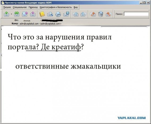 Почему меня забанили на ЯПлакалъ?