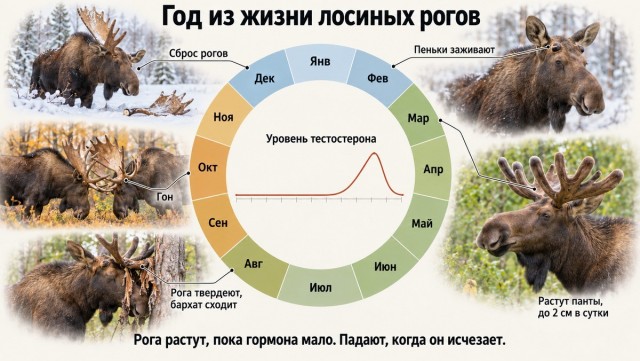 Почему лось каждый год сбрасывает рога, а бык носит свои всю жизнь