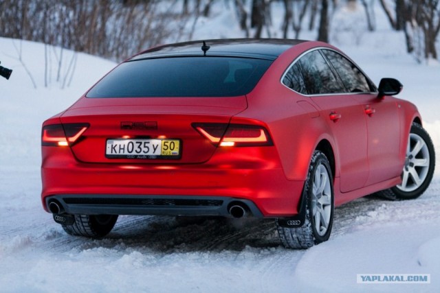 Audi A7 в красном матовом хроме!