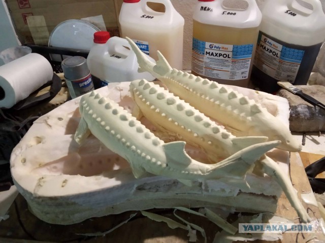 Изготовление декоративного панно "Осетровые"