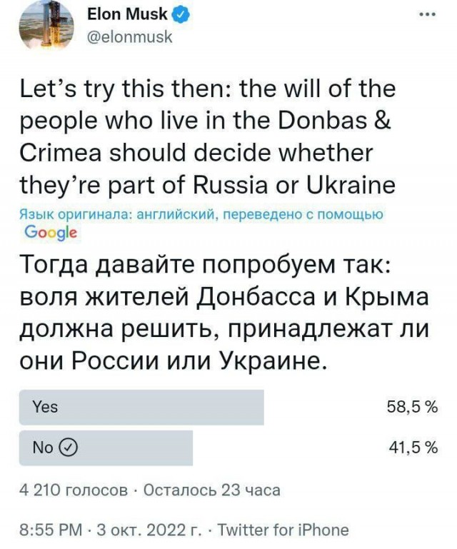Илон Маск опубликовал ещё один пост с опросом