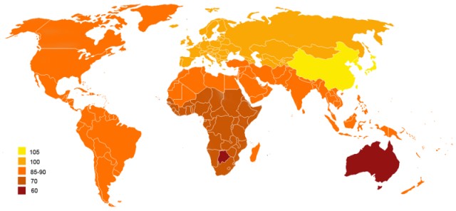 IQ жителей регионов России
