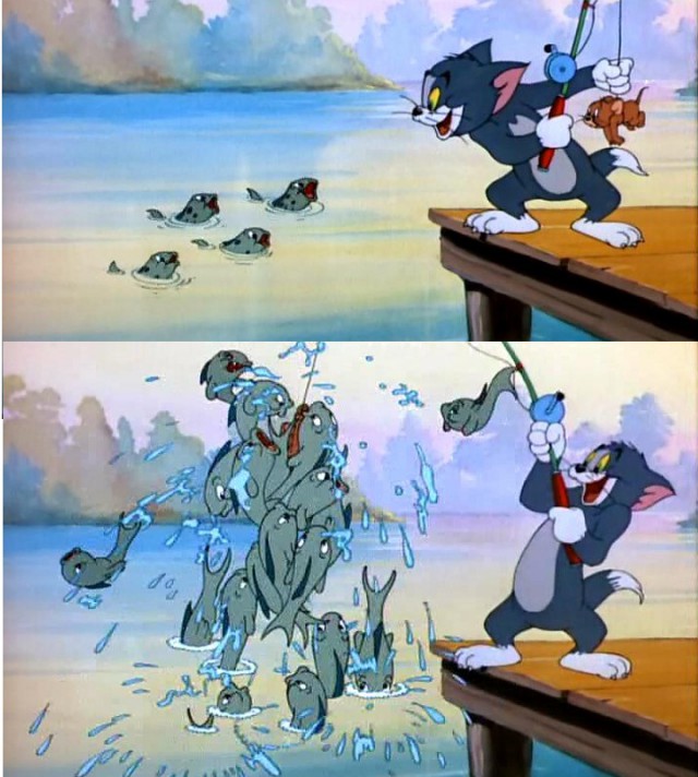 Голодные рыбы-карпы