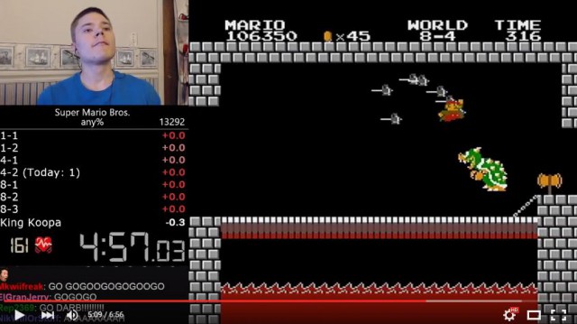 Рекорд в прохождении игры Super Mario Bros. - менее 5 минут