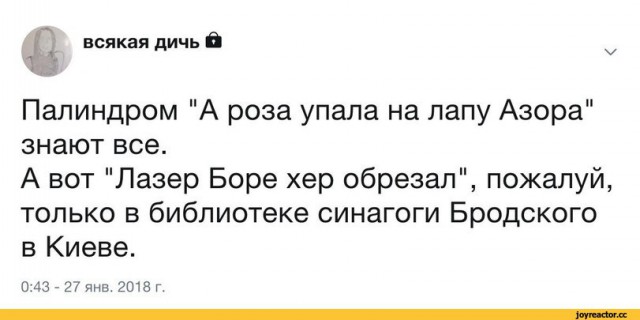 Палиндром от ПФР