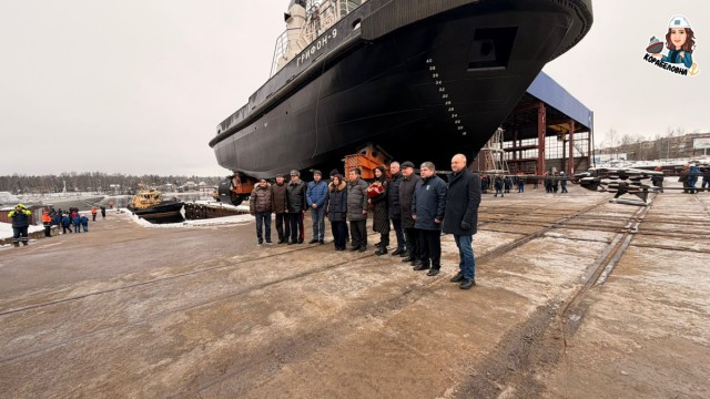 На СЗ «Пелла» спущен на воду рейдовый буксир «Грифон-9» проекта 05380