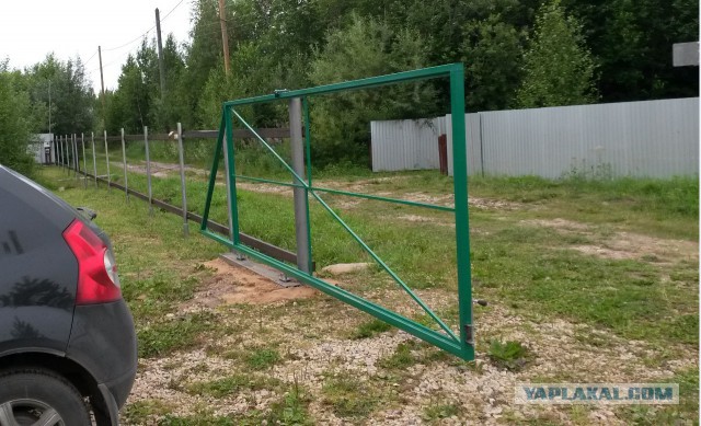 Откатные ворота с пролетом 5м, полный самодел