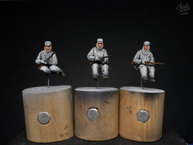 Зимняя диорама с танком т-60 и танковым десантом