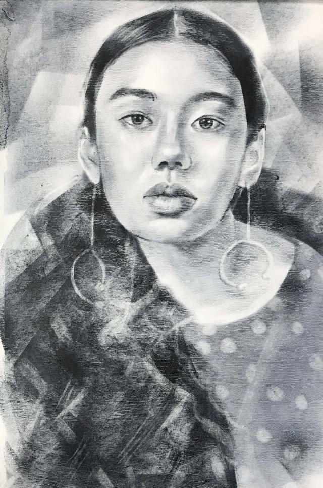 Продолжение рисунков в технике "сухая кисть"