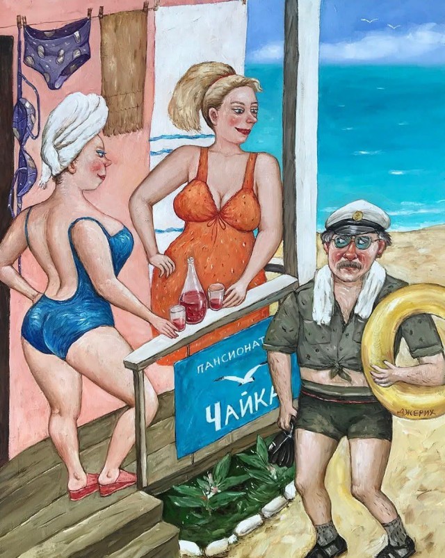 Охота чаек на дикого голубя