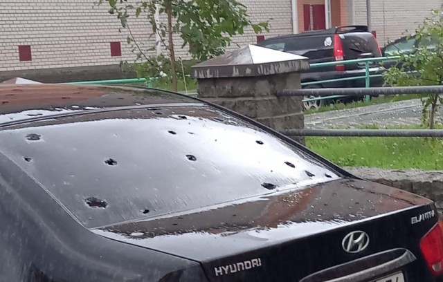 В Новосибе небольшой град