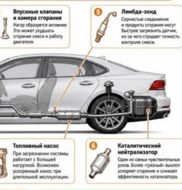 Бензин Евро-2 убивает все части автомобиля — клапаны, датчики, форсунки и топливный насос