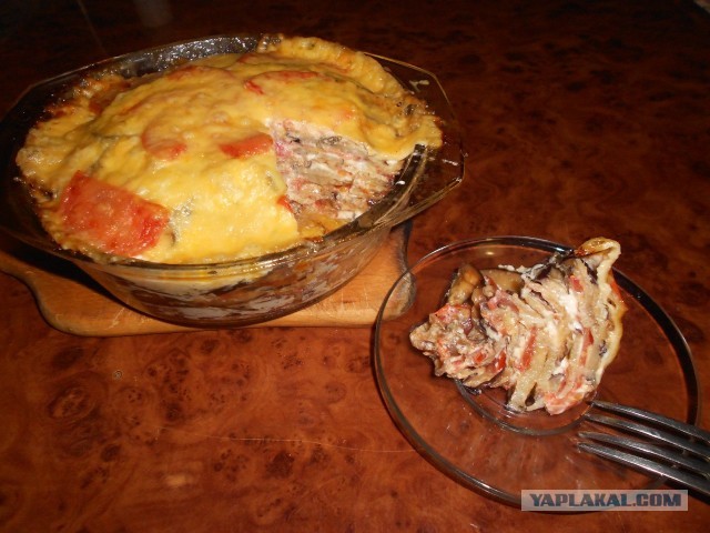 Баклажаны с тремя видами мяса