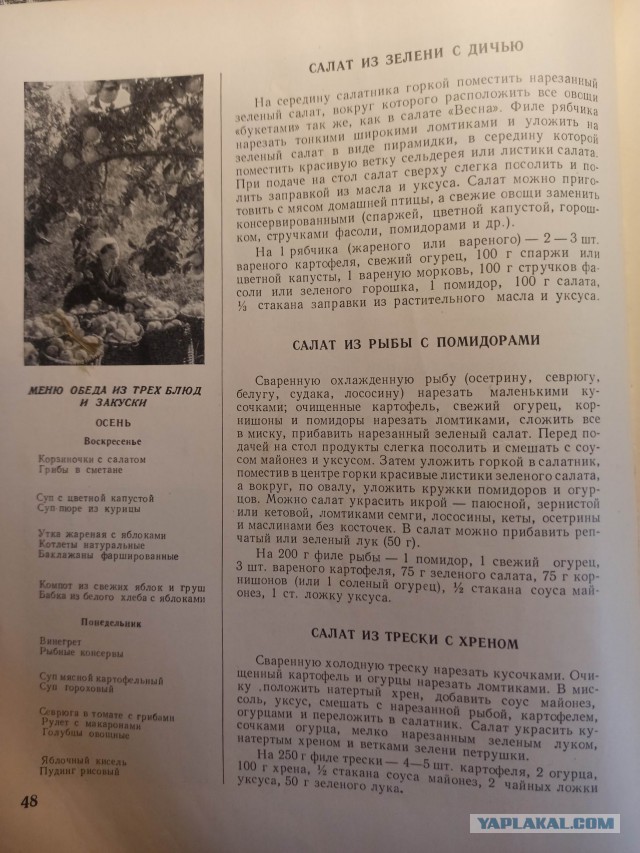 Здоровая и вкусная еда СССР 1954 год
