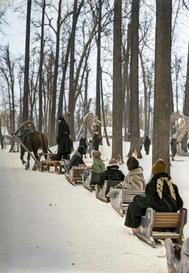 Зимние катания на санках в СССР