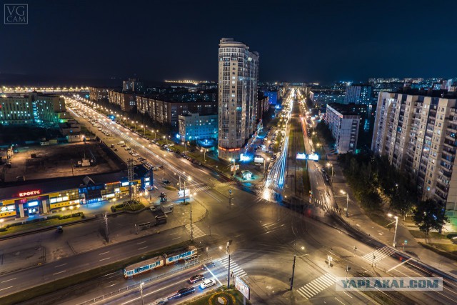 Ночной Петербург с квадрокоптера