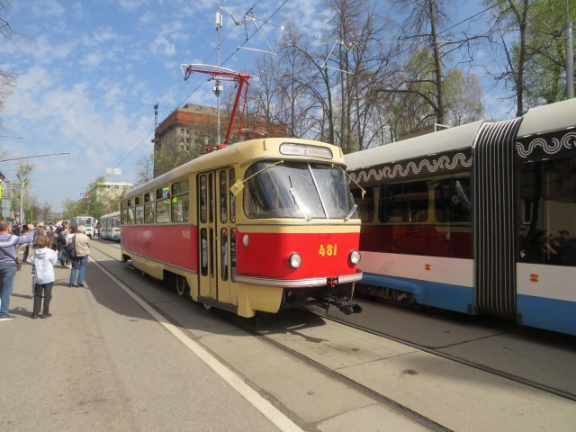 Парад трамваев в Москве вчера