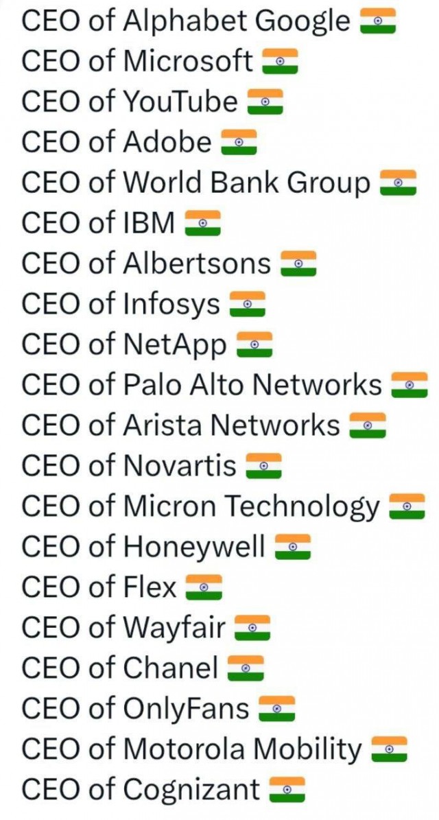 Выходцы из Индии захватили директорские должности мировых корпораций