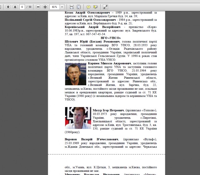 Нацисты в вконтакте публикуют растрельные списки