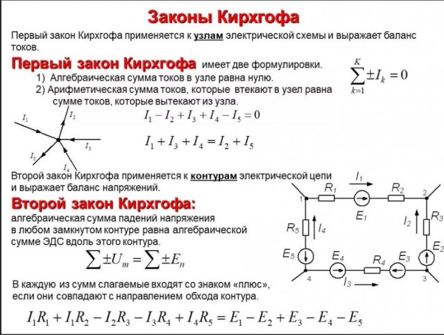 Правило кирхгофа примеры решения