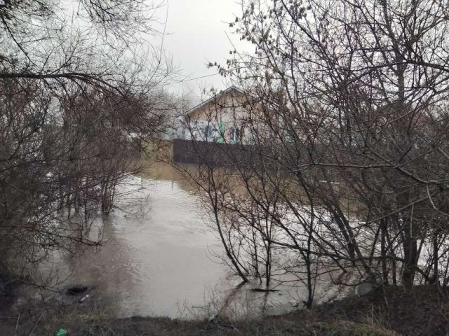 В Оренбурге уровень воды в реке Урал вырос до 872 сантиметров