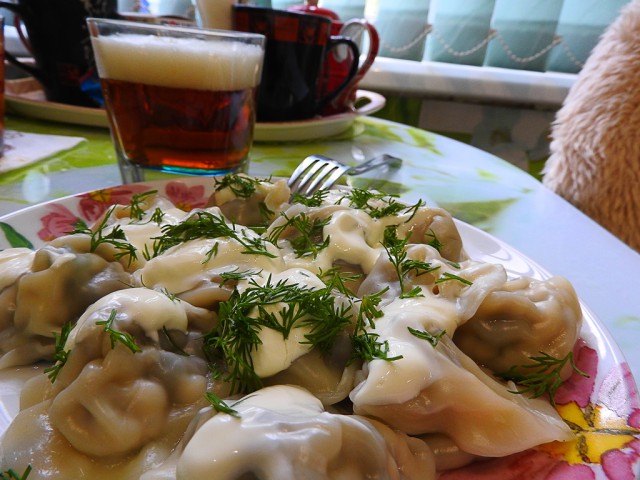 Пельмени с грибами и бонус.