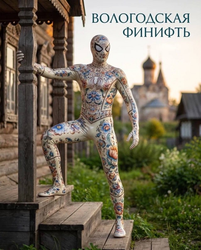 Изучаем русские народные промыслы с человеком-пауком