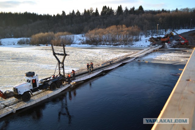 Обрушился мост в Архангельской области