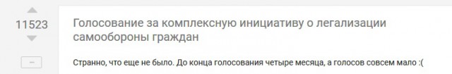 Голосование за комплексную инициативу о легализации самообороны граждан